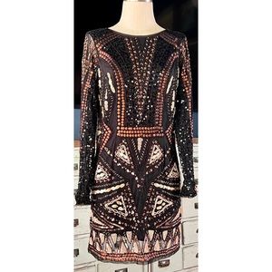 Anthropologie Let Me Be Sequined Mini Dress